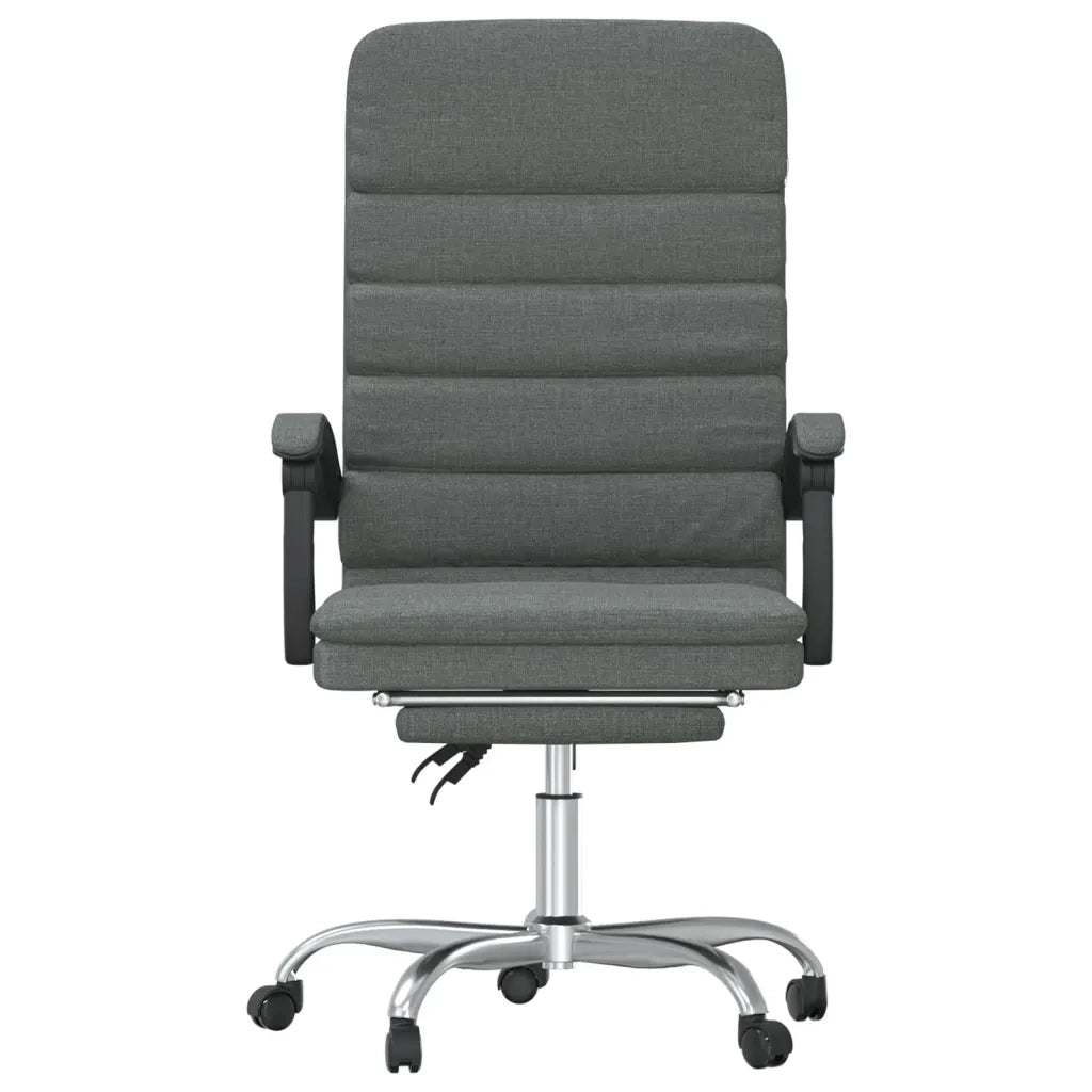 Sedia da Ufficio Massaggio Reclinabile Grigio Scuro in Tessuto 349726