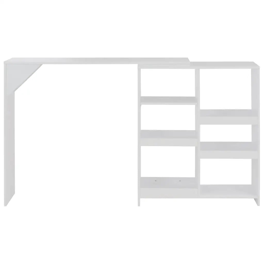 Tavolo da Bar con Scaffale Mobile Bianco 138x39x110 cm