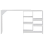 Tavolo da Bar con Scaffale Mobile Bianco 138x39x110 cm