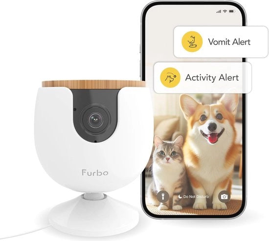 Casa Mini Camera per Animali con Pacchetto di Sicurezza - Audio a Due Vie, Visione Notturna a Colori e Monitoraggio di Animali