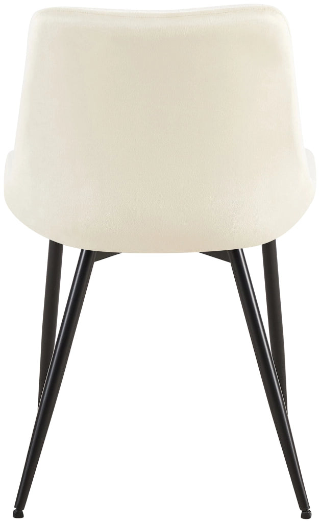Sedia Rahden in velluto crema