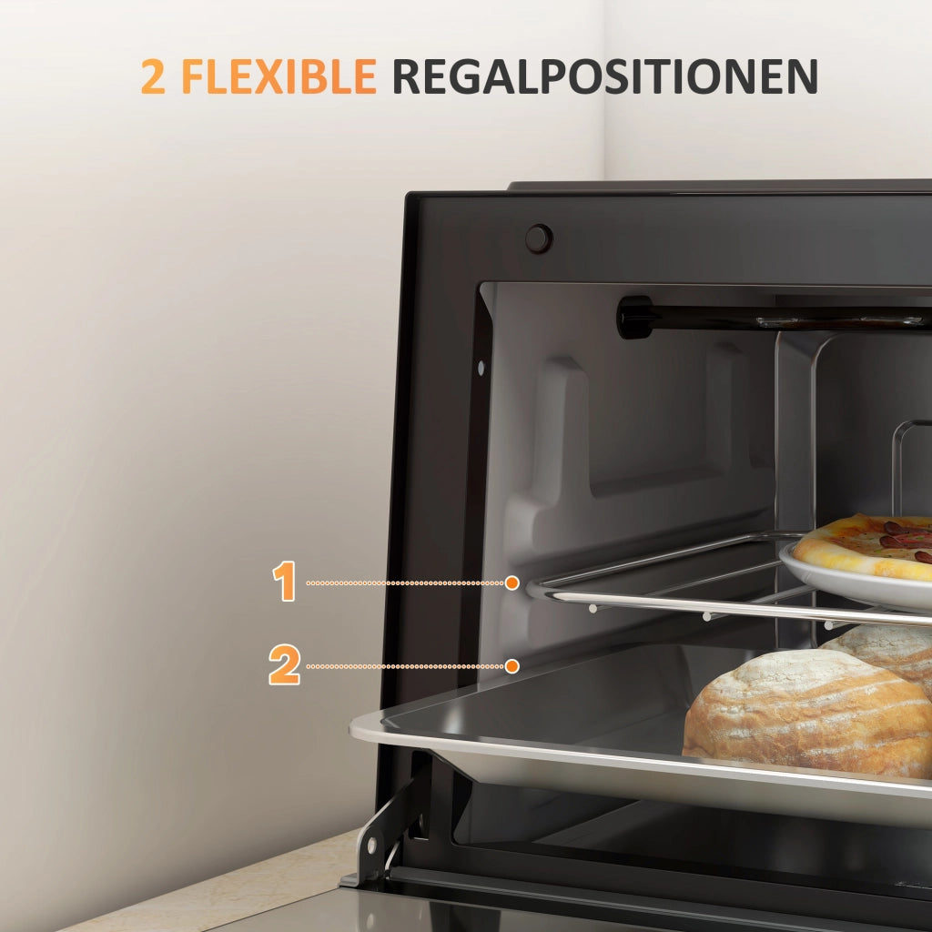Forno elettrico 9L ¨C zephmum ¨C Griglia e teglia inclusi, Nero
