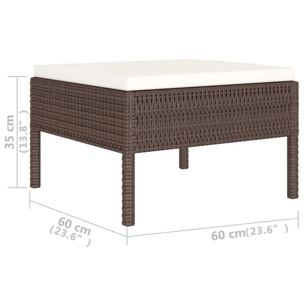 Set Divani da Giardino 6 pz con Cuscini in Polyrattan Marrone cod mxl 37813