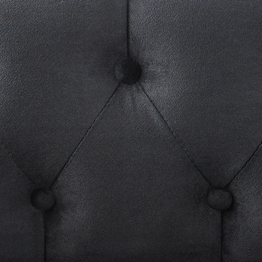 Chaise Lounge in velluto nero imbottito a lato sinistro con cuscino in stile retrò tradizionale Facile da pulire Adatto agli animali domestici