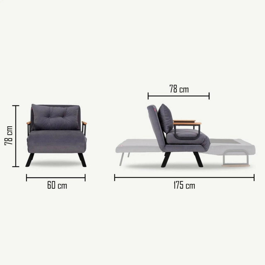 Poltroncina Keoni, Poltrona Reclinabile, 60x78x78h cm Beige