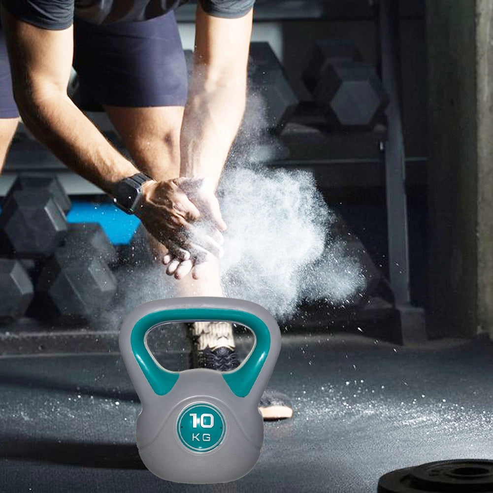 Kettlebell Esercizio Fisico Fitness Peso in Ghisa e Cemento 10 kg Manico Comodo