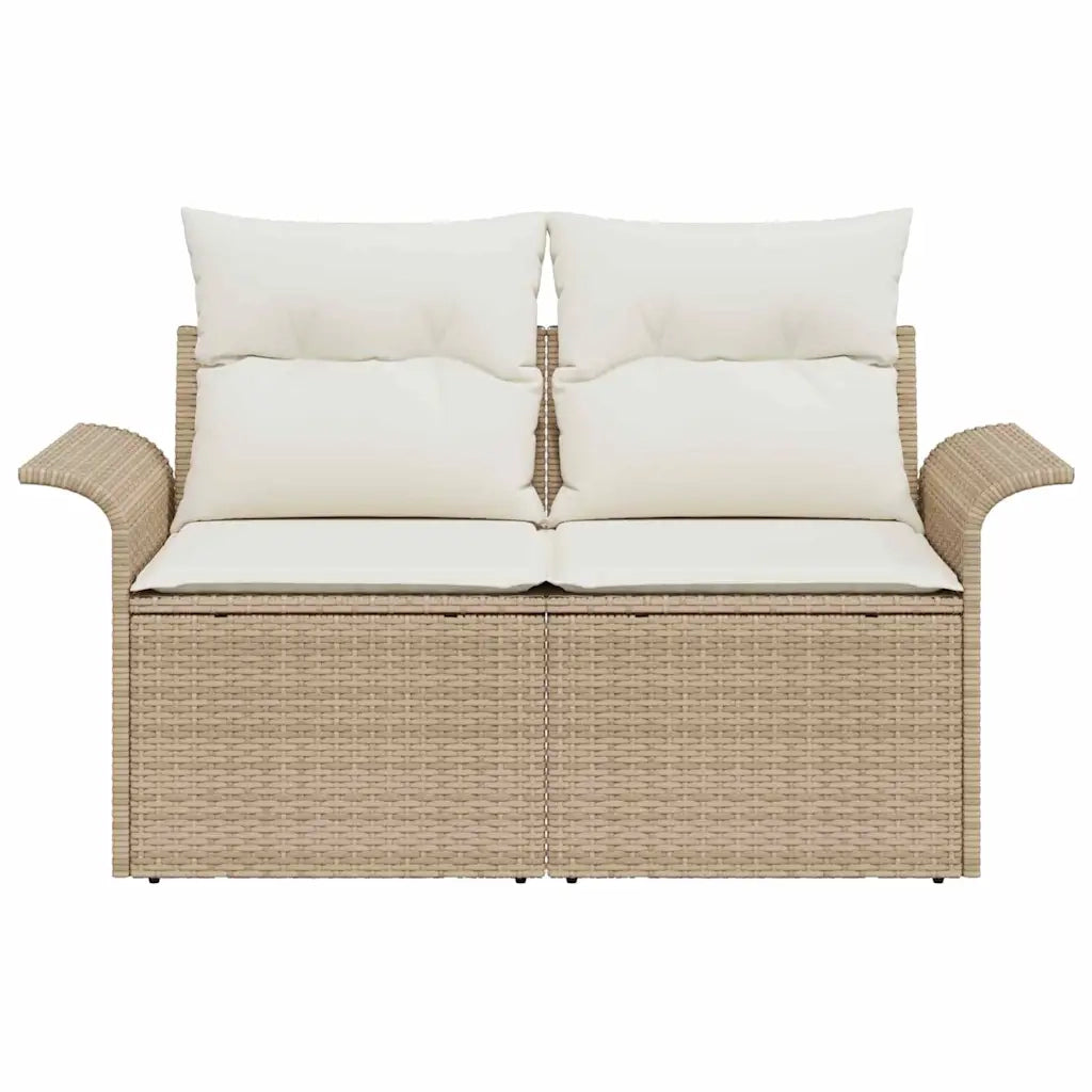Divano da giardino con cuscino-Sofa da Giardino-Divano da esterno Beige 141 x 62 x 69cm polyrattan 541828