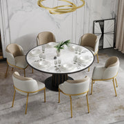 Sedia da Pranzo con Schienale Ergonomico e Piedini Regolabili, in Similpelle e Legno Beige