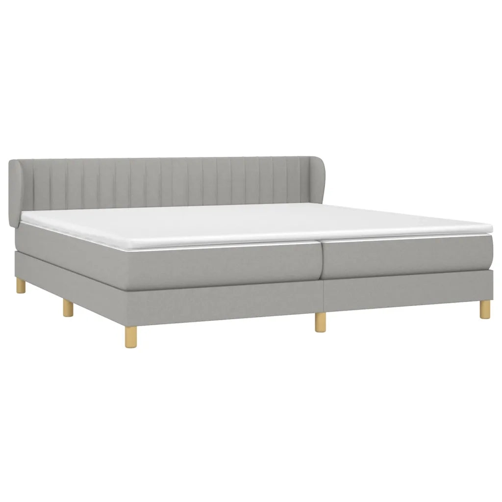 Giroletto a Molle con Materasso Grigio Chiaro 200x200cm Tessuto 3126989