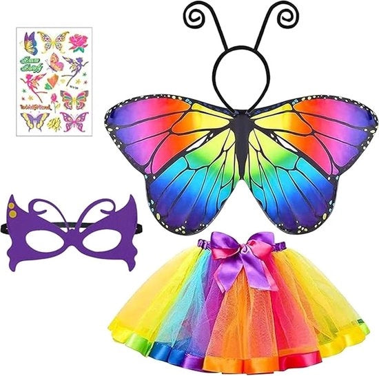 Costume farfalle per bambini - gonna da bambina - mantello per bambino e bambina - cosplay principessa - travestimento - festa - regali per ospiti