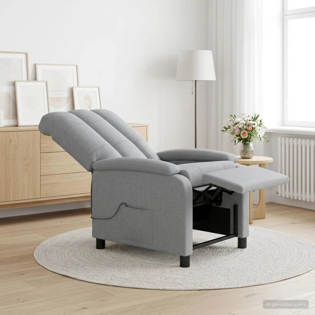 Divano Sedia-Poltrona Massaggiante Grigio Chiaro Tessuto 746305