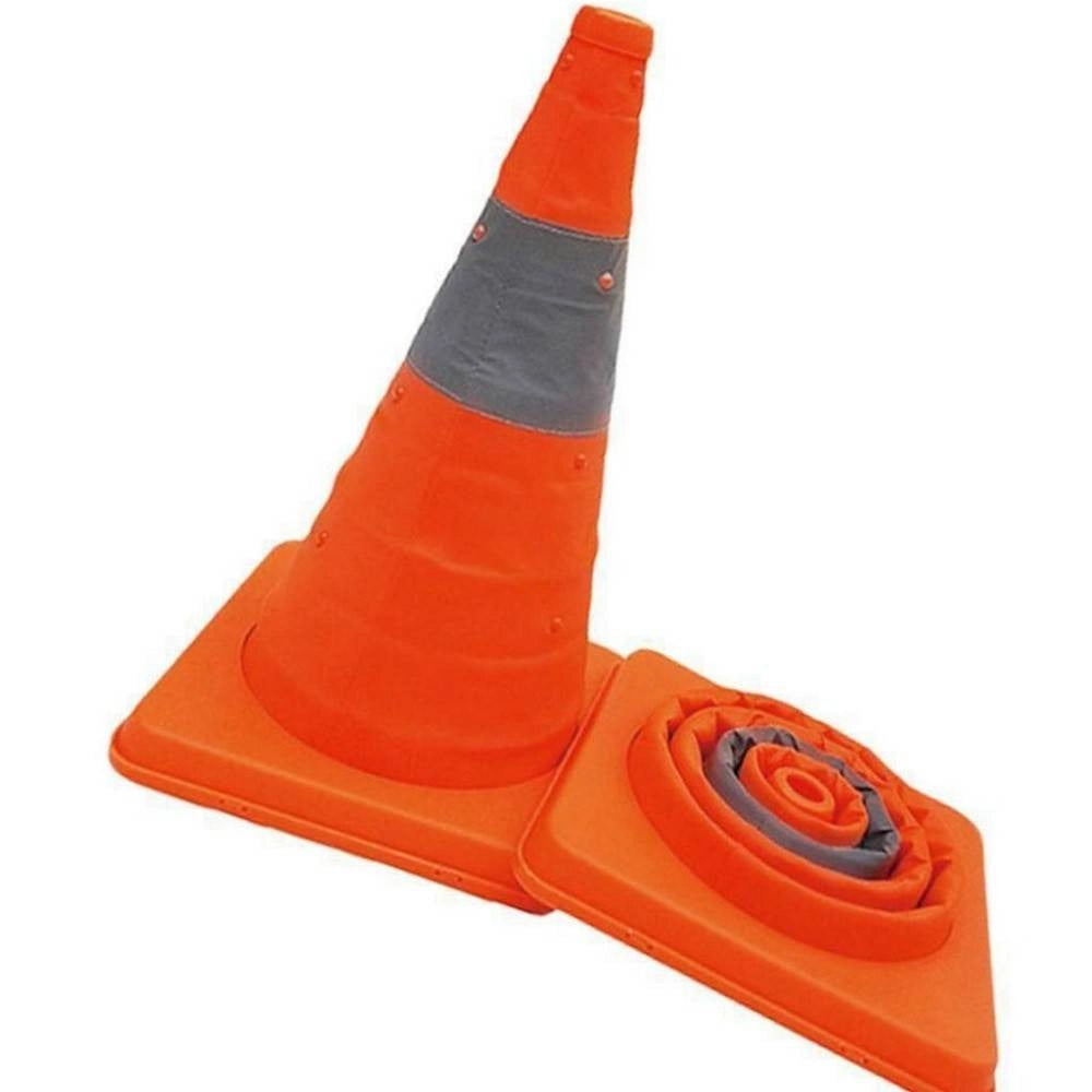 Trade Shop - Cono Telescopico Stradale Altezza 45cm Base 24x24cm Pieghevole Auto Camper Camion -