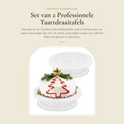Tavolo di rotazione per torte da 25,5 cm - Stand per torte rotante professionale - Piattaforma decorativa antiscivolo - Rotazione liscia - Materiale plastico duraturo - Set da 2 pezzi