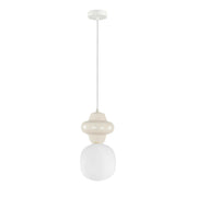 Sospensione Art Déco ceramica vaniglia Ø15 1xE14 Italux