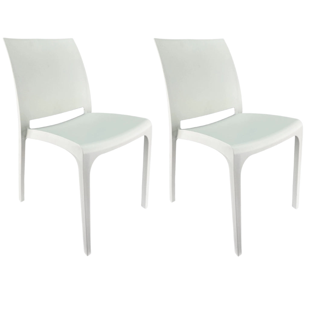 Marvin Sedia in Polipropilene Volga da Interno Esterno Giardino Impilabile Design Sedie Moderne per Patio Bianco/2 Sedie