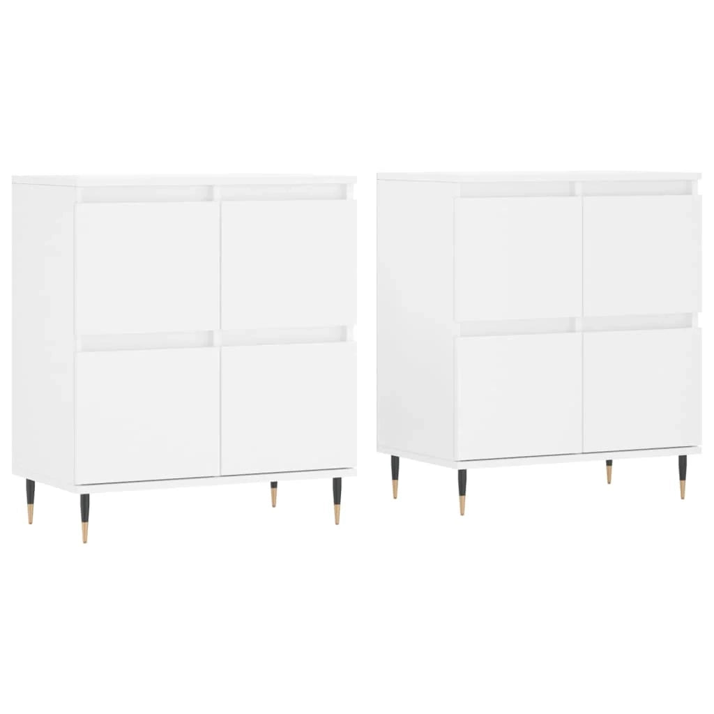 Buffet credenza cassettiera armadio mobile contenitore organizer per cucina soggiorno salotti set da 2 legno ingegnerizzato bianco 02_0036698