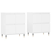 Buffet credenza cassettiera armadio mobile contenitore organizer per cucina soggiorno salotti set da 2 legno ingegnerizzato bianco 02_0036698