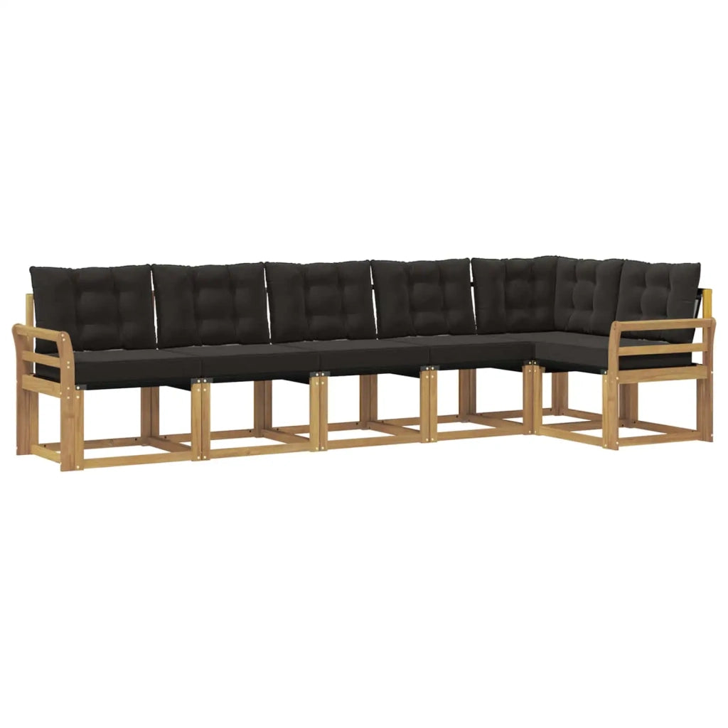 Set di divani da esterno 6 pz Bianco e Nero 3389526