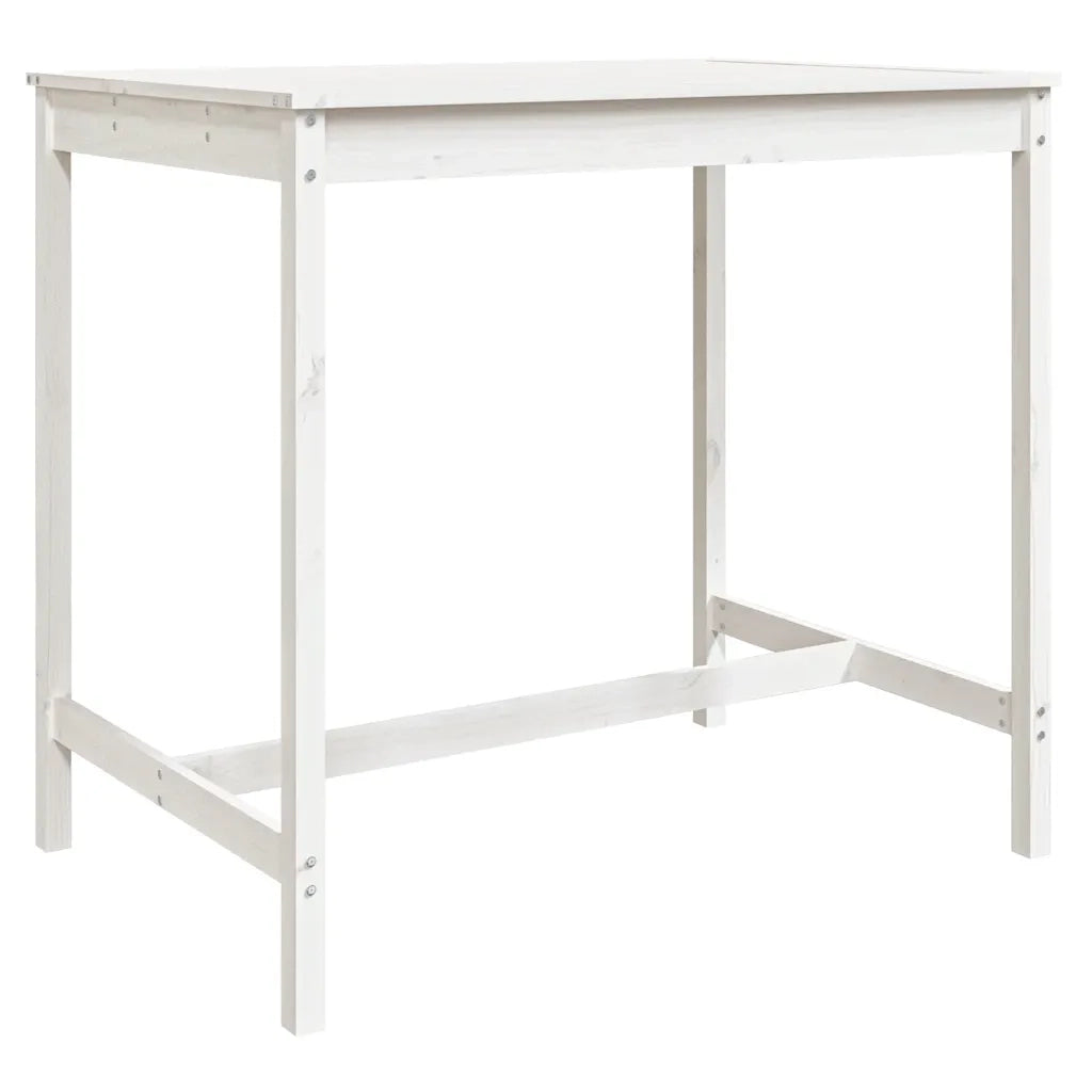Set Bar da Giardino 5 pz Bianco in Legno Massello di Pino