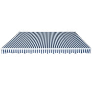 Tenda da Sole | Tenda parasole Pieghevole Manuale 450 cm Blu/Bianca