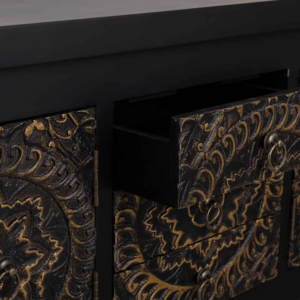 Mobile da ingresso in legno con 3 cassetti e 4 porte 95x26x80