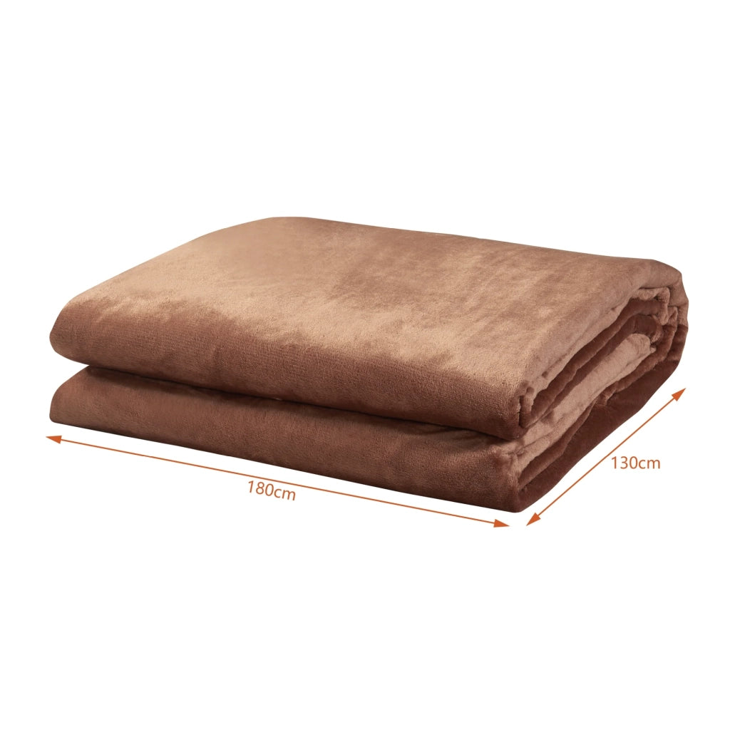 Coperta elettrica riscaldata 120 watt camera da letto 180 x 130 cm marrone 03_0009332
