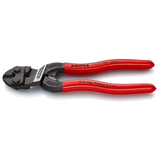 Knipex 71 01 160 CoBolt S Tronchesi a Doppia Leva 160 mm con Testa Compatta per Elevata Accessibilita' colore Nero Rosso