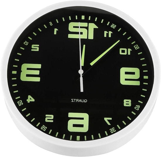 Orologio da Parete 20 cm con Luce - Design Moderno Retro - Adatto per Cucina, Camera da Letto, Bagno, Giardino Decorazione