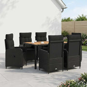 Set da pranzo per esterni 7 pz Nero 3422269