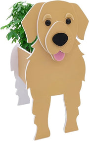 Vasi per piante in forma di cane - decorazione unica per giardino e casa - Cane d'oro