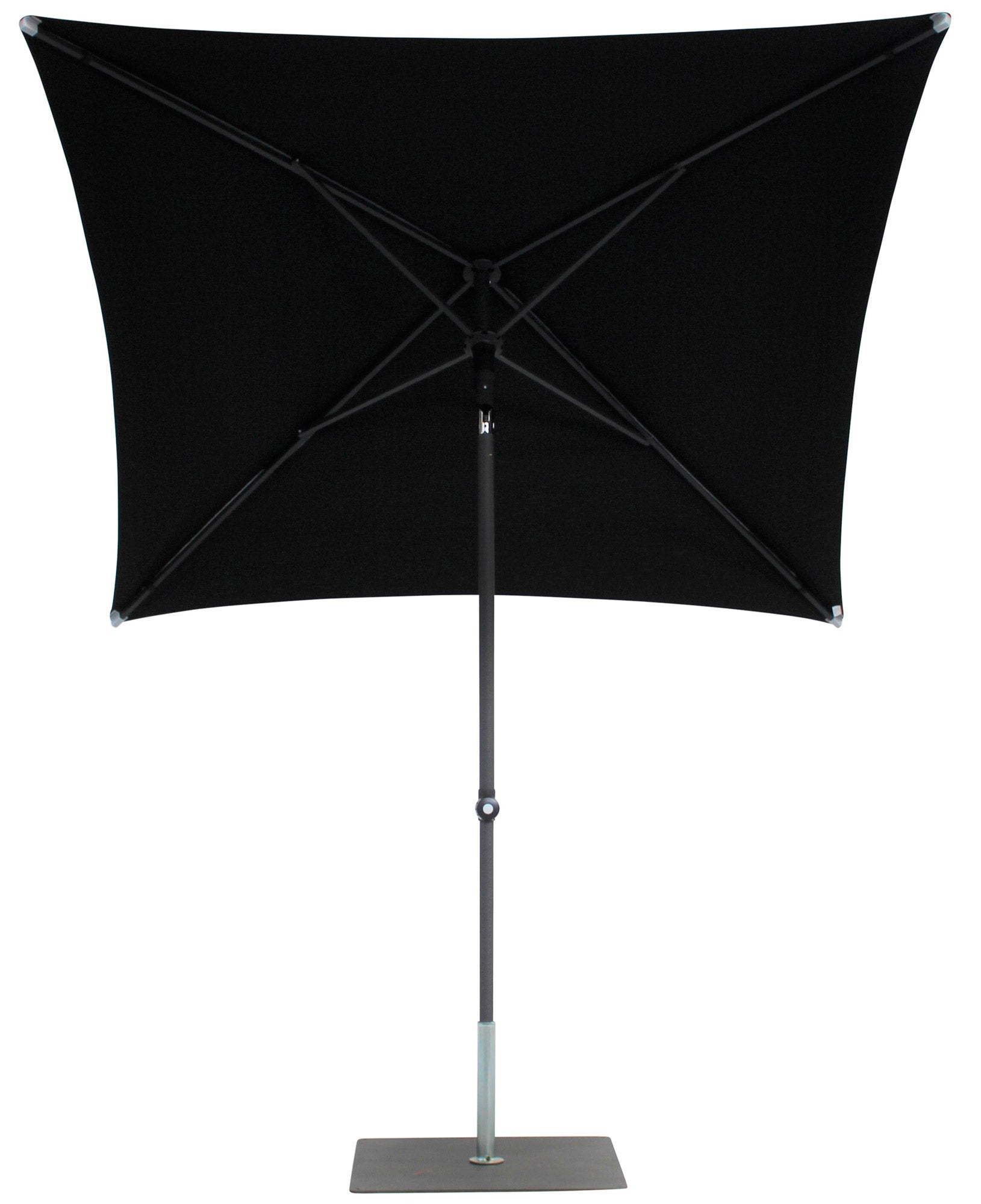 Ombrellone da Giardino 2x2 m Palo Ø38 mm in Alluminio Tessuto Olefin Trend Nero