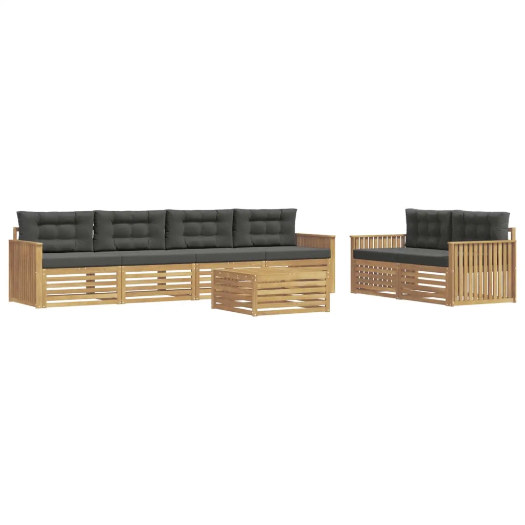 Set di divani da esterno 7 pz Bianco e Antracite 3390082
