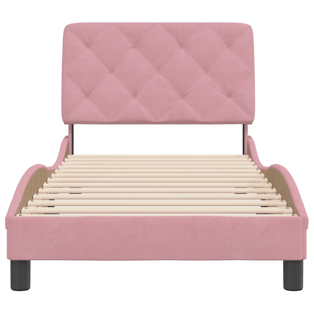 Giroletto con Testiera Rosa 90x190 cm in Velluto