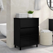 Mobiletto da bagno Nero 60 x 35 x 80 cm Legno ingegnerizzato 889416