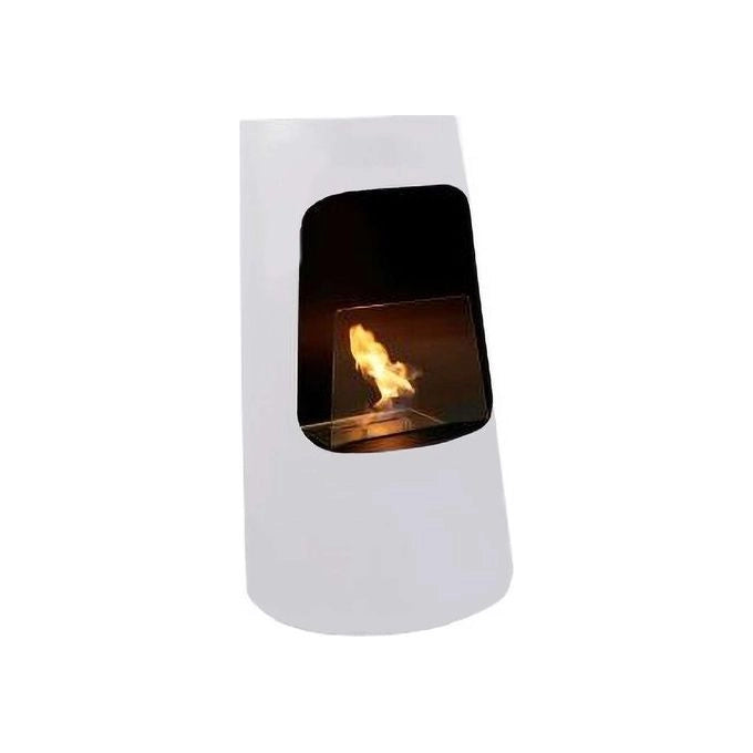 Tecno Air System DUBAI Biocamino da Pavimento 2,5 kW Bruciatore 2 L Acciaio con Vetro colore Bianco