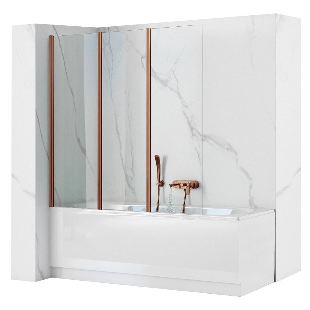Schermo Vasca Pieghevole Rea Agat-3 120 Brush Copper