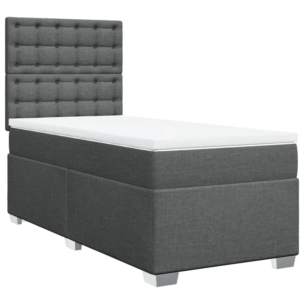 Giroletto a Molle con Materasso Grigio Scuro 90x190 cm Tessuto 3292658