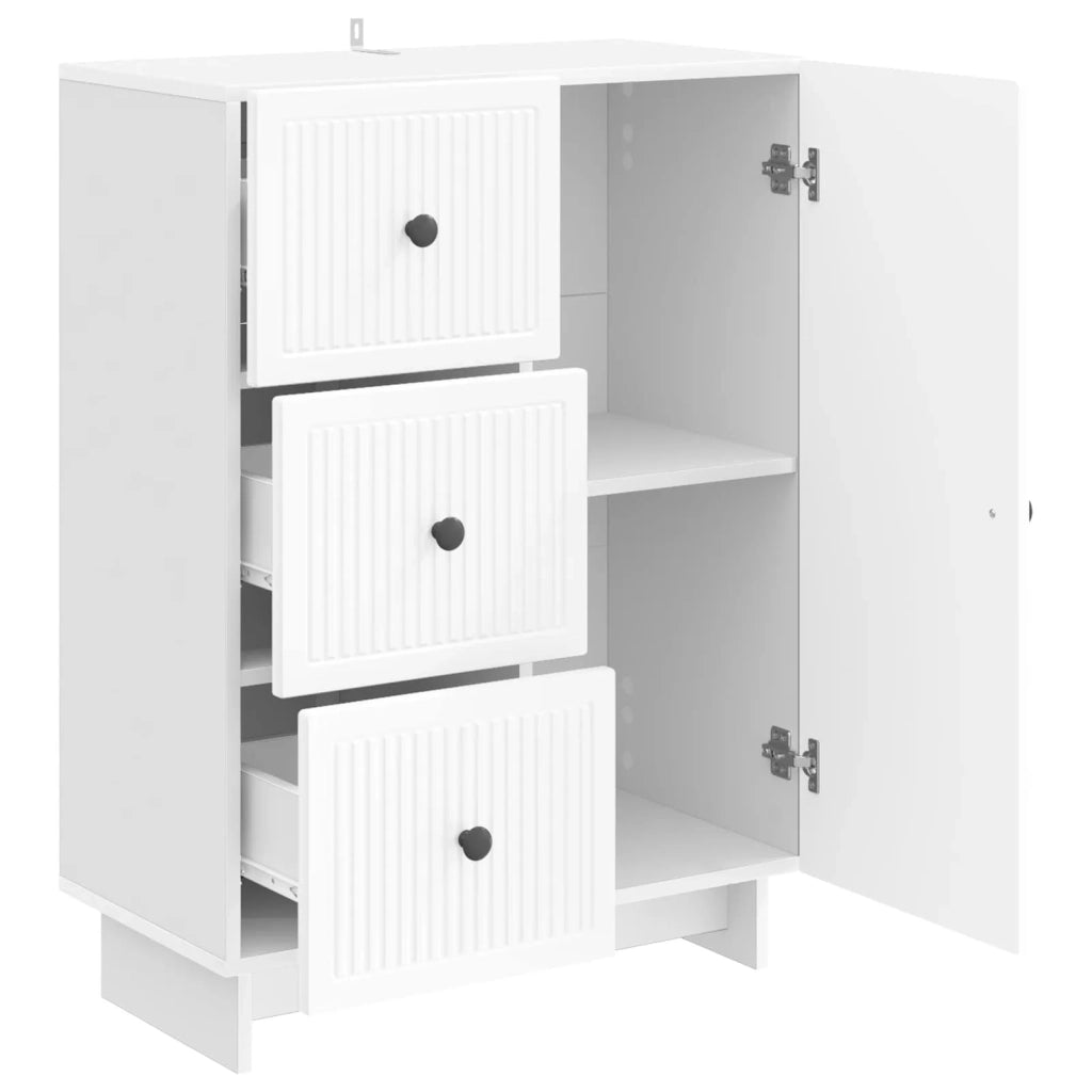 Credenza Bianco Lucido 66 x 34,5 x 90 cm Legno ingegnerizzato 893939