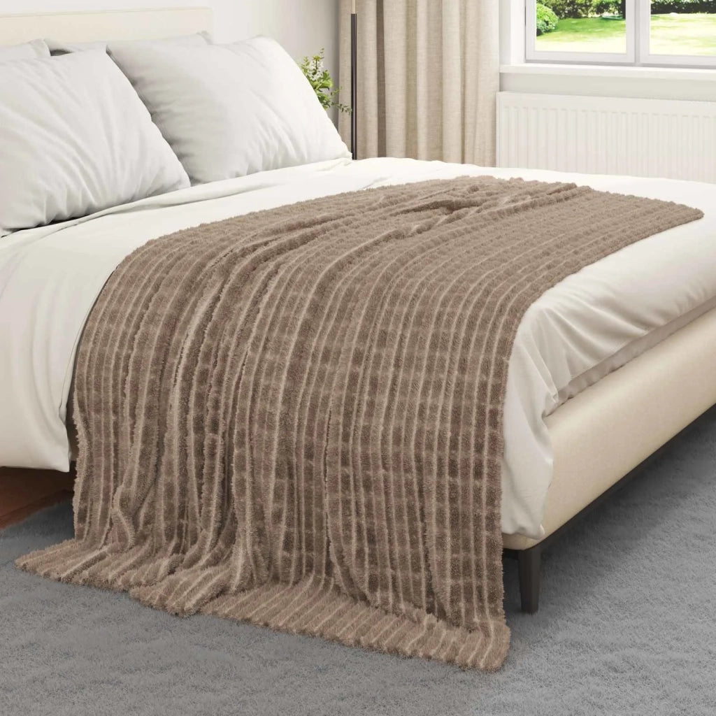 Coperte da Pile 6 pcs Cammello 200 x 150 cm Panno