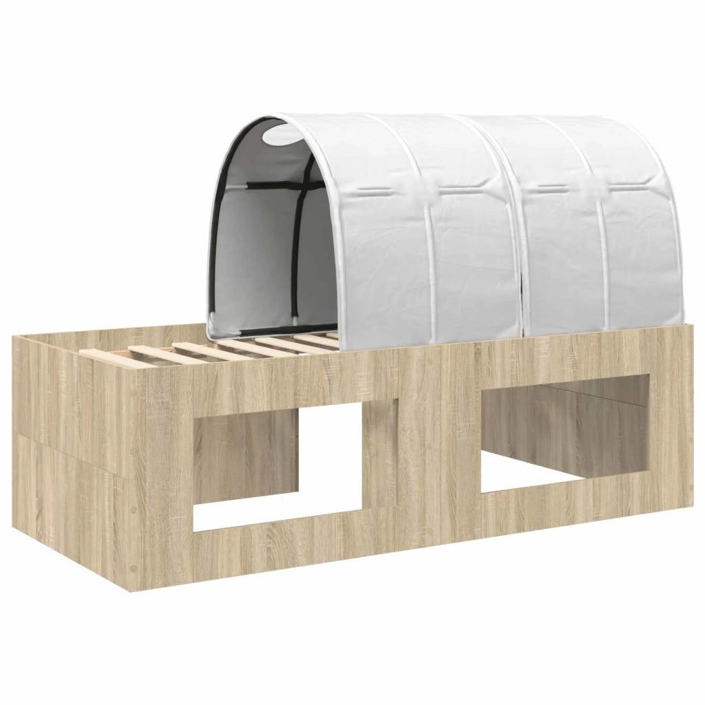 Letto con Tunnel 3 pz Rovere Artigianale e Bianco 3423665