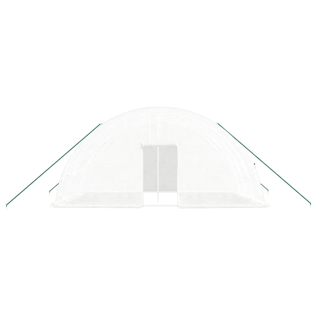 Serra con struttura in acciaio bianca 24 m² 6x4x2,85 m 3188116