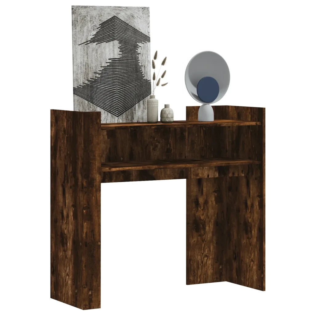 Tavolino Consolle | Tavolo d'Ingresso Rovere Fumo 100x35x90 cm in Legno Multistrato