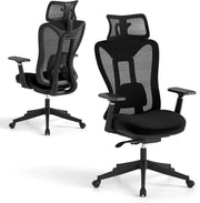 Sedia da ufficio ergonomica da scrivania con ruote, poggiatesta e braccioli, sedia da gioco con schienale regolabile, portata 150 kg, sedia girevole per ufficio e studio