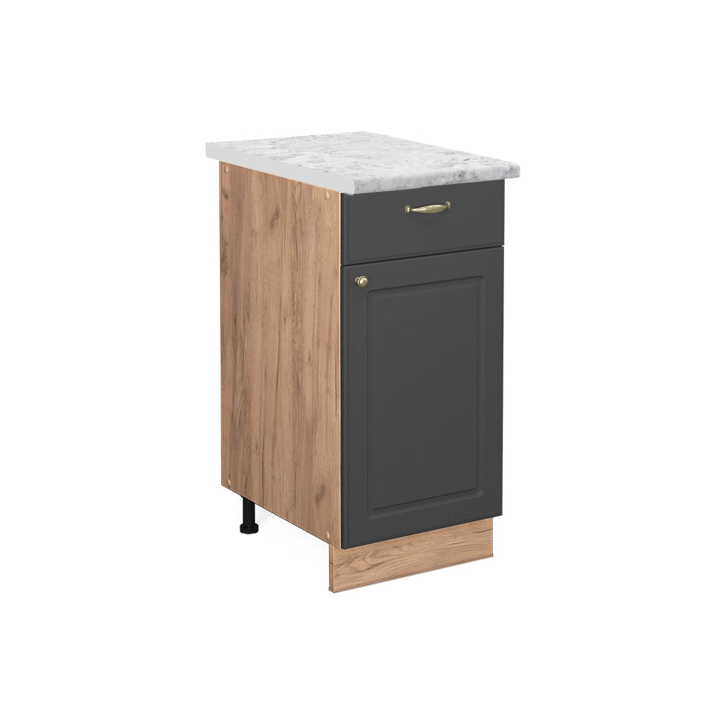 Mobiletto base per cucina Fame-Line Antracite-oro/Rovere dorato 40 cm, PL Marmo Vicco