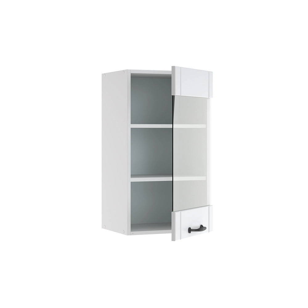 Vicco Mobile da cucina in vetro Bianco casa di campagna 40 cm