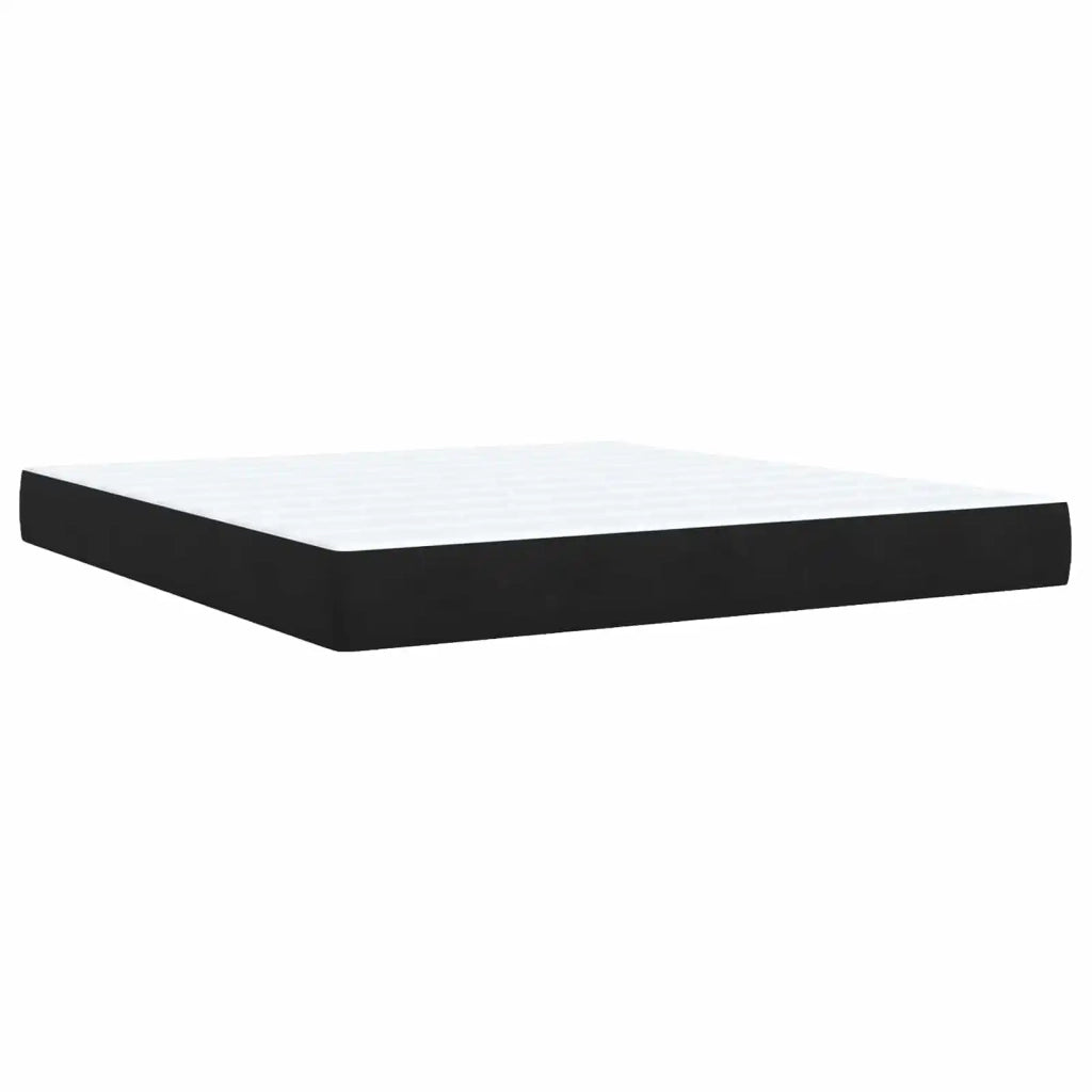 Letto ottomano con materasso con testiera 2 pz Nero Velluto 3457892