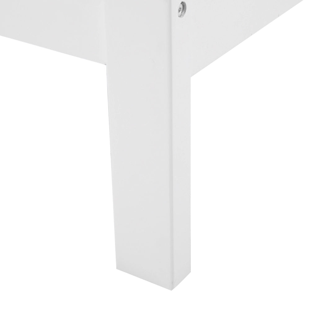 Letto in Legno Bianco con Rete a Doghe Design Elegante 180 x 200 cm