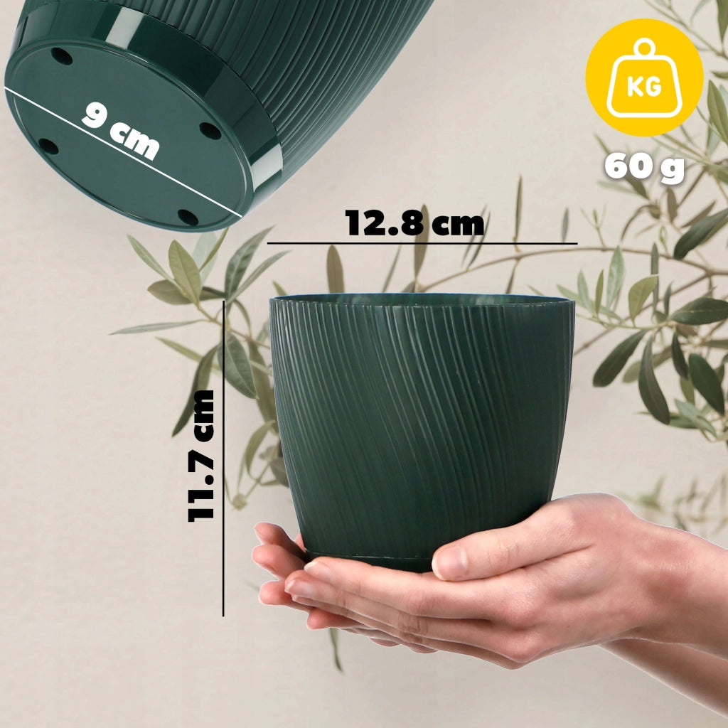 Vaso da fiori KADAX con supporto, coperchio, ciotola rotonda, 13 cm, verde