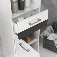 Mobile a Colonna per Bagno 37x32,5x170 cm in MDF Bianco