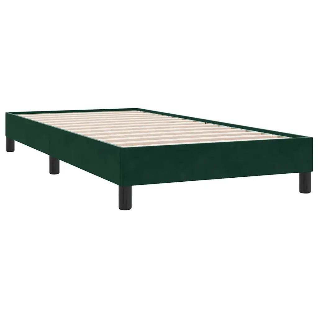 vidaXL Giroletto senza Materasso Verde Scuro 90x210 cm in Velluto